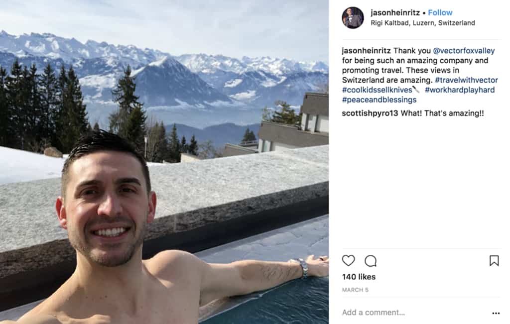 guy with mountain view in Switzerland during Vector travel