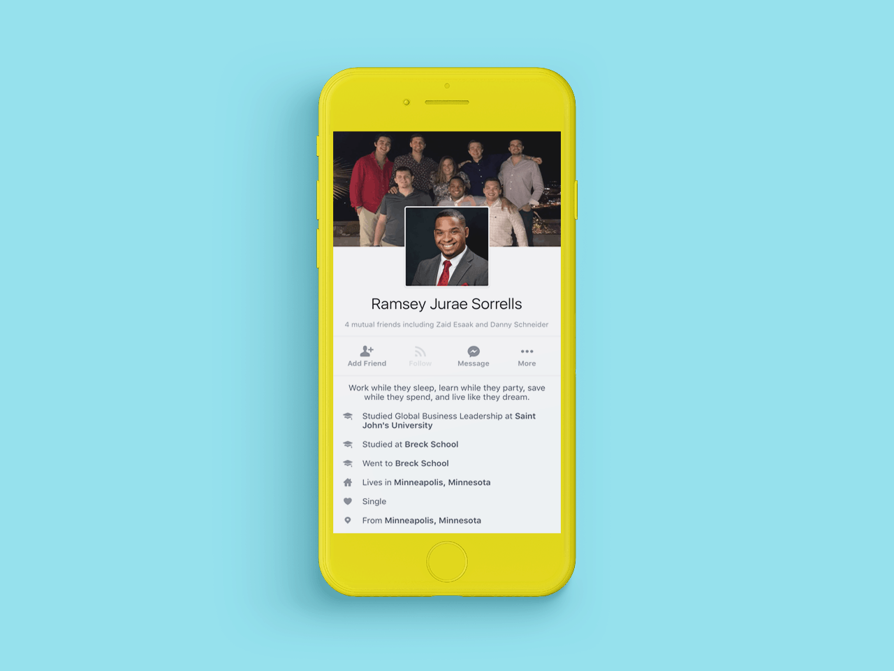 Facebook about section example for Ramsey