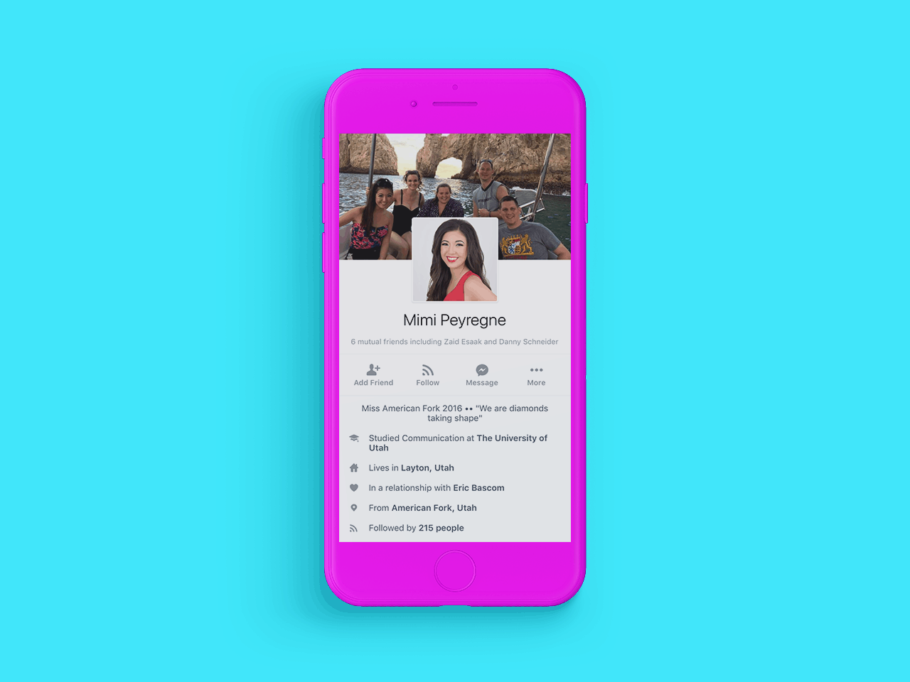 Facebook about section example for Mimi