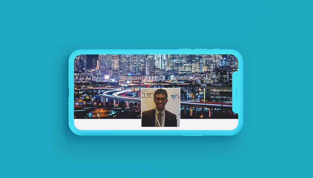 Facebook cover of city lights and buildings