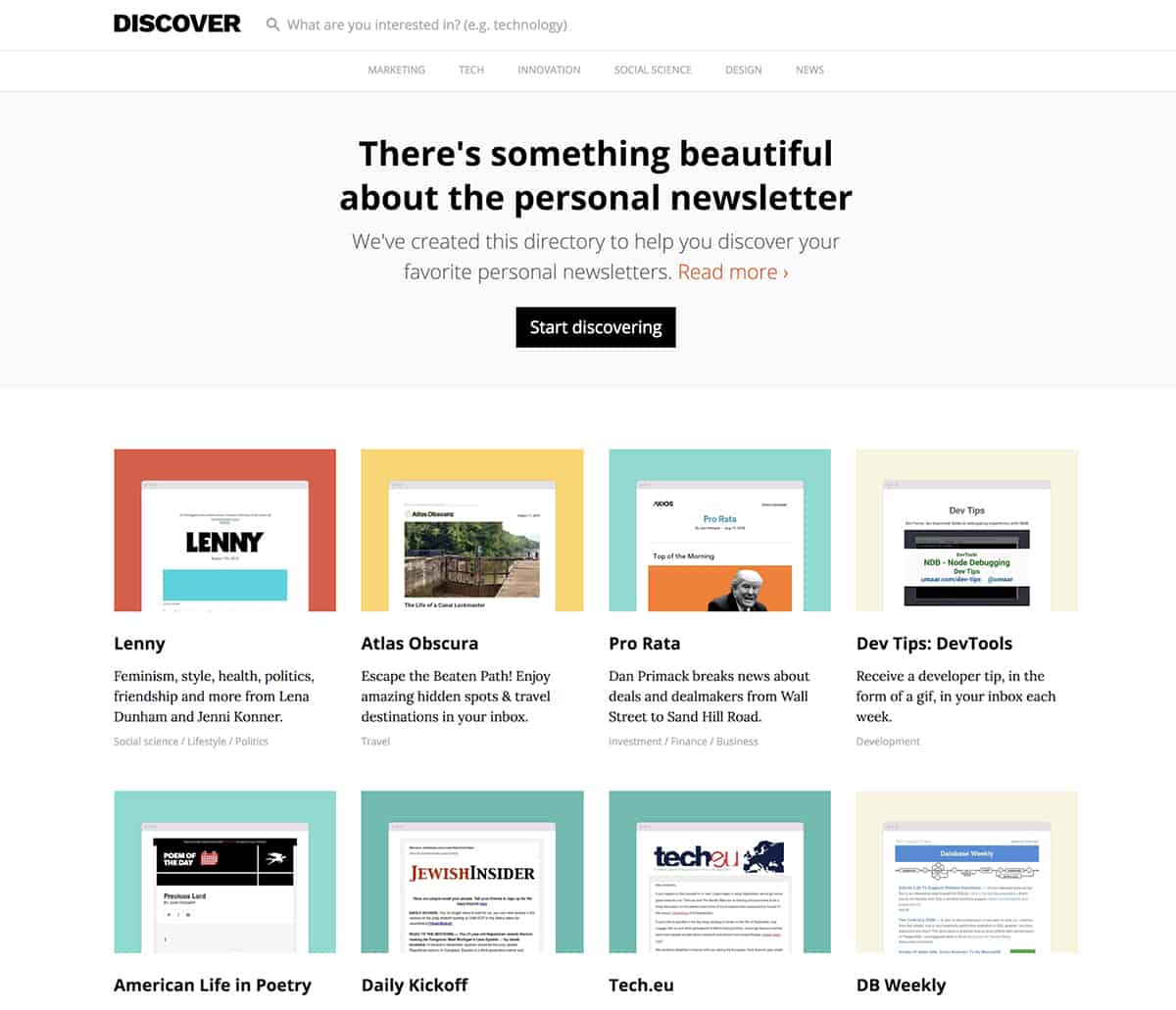 Revue Discover website