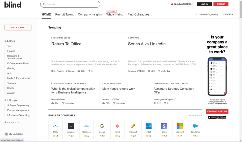 Blind social network website
