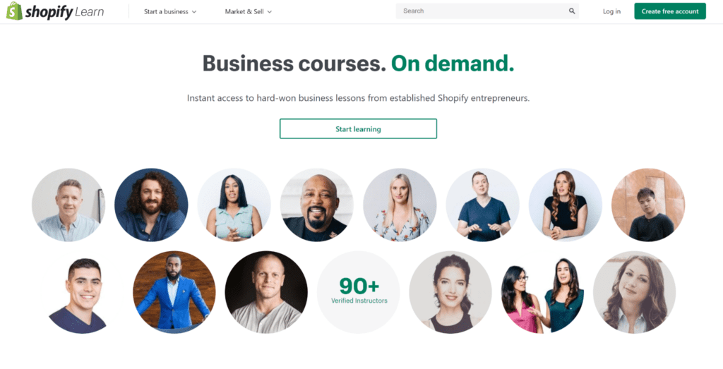 Shopify business courses, on demand