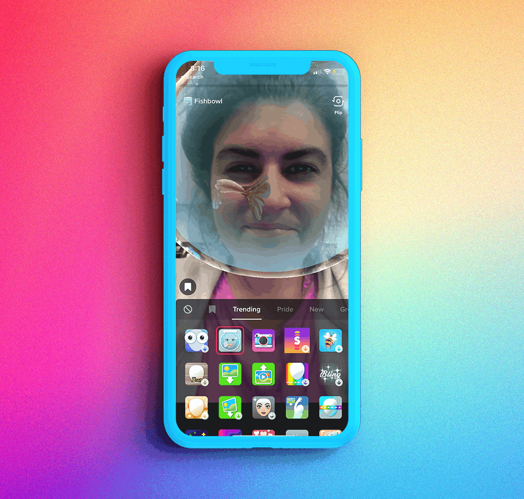 Example of TikTok effects